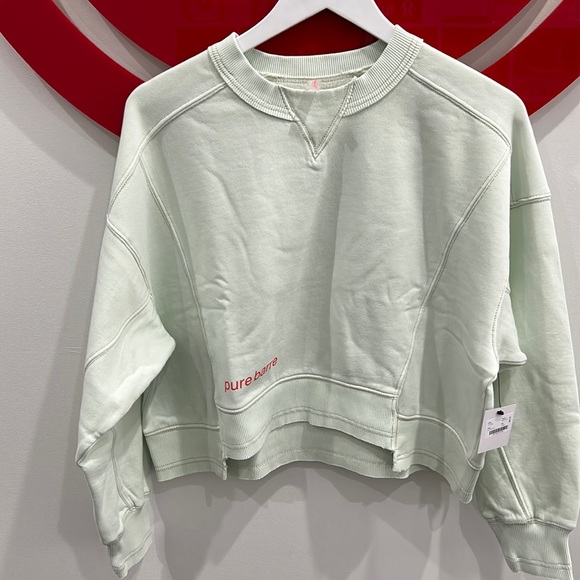 Pure Barre Tops - Brand New Free People/Pure Barre Pullover - Aqua Glass